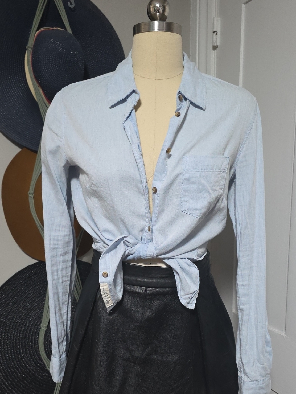 H&M Light Blue Cotton Button-Down Shirt